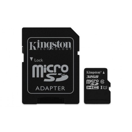 KINGSTON MICRO SD 32GB CON ADATT. CANVAS PLUS SDCS2/32GB CL10