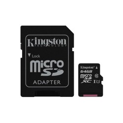 KINGSTON MICRO SD 64GB CON ADATT. CANVAS PLUS SDCS2/64GB CL10