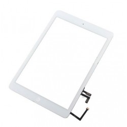 Touch screen vetro Apple iPad Air completo di adesivo tasto e flex home Bianco