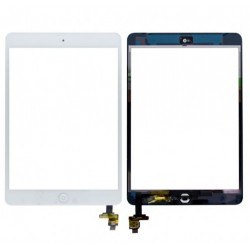 Touch screen vetro Apple iPad Mini 2 A1489 A1490 A1491 serie completo connettore e flat tasto home bianco