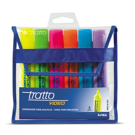EVIDENZIATORE TRATTO VIDEO Multicolore - Con astuccio Conf. 6pz